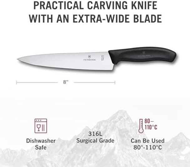Victorinox Swiss Army 6.8003.19-X3 Swiss Classic Chef'S Knife Black 8 In