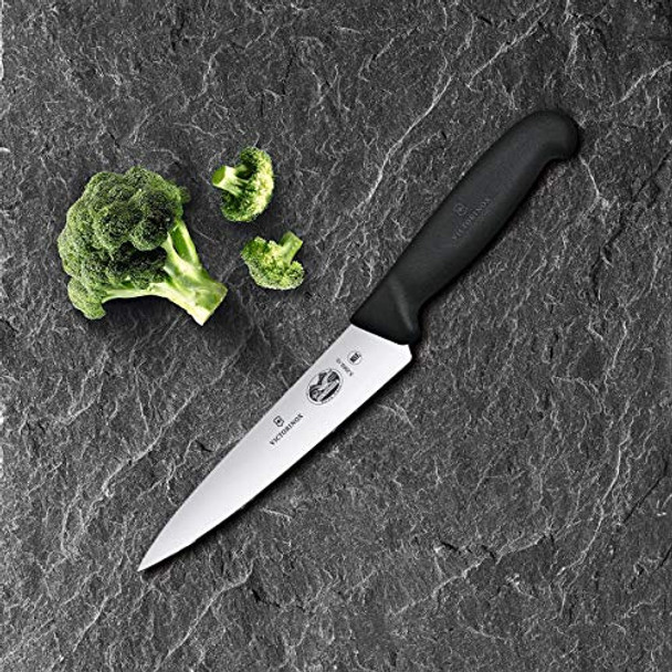 Victorinox Swiss Army 5.2003.15-X8 Fibrox Straight Chef'S Knife Black 6 In