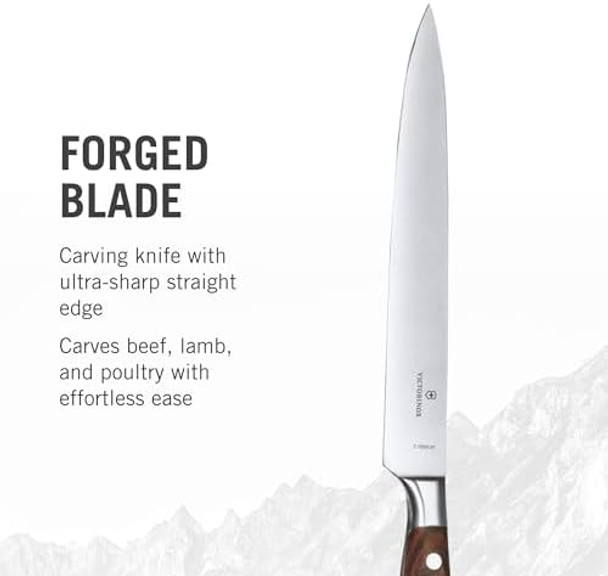 Victorinox Grand Maitre Chef'S Knife - Kitchen Knife For Cutting Meat Vegetables & Fruit - Modern Slicing Knife For Cooking - Wood Handle 8"