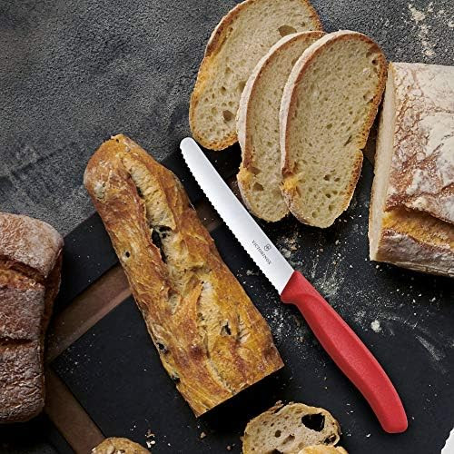 Victorinox 6.7832 Swiss Classic Tomato And Table Knife Ideal For Cutting Fruits And Vegetables With Soft Skin Serrated Blade In Blue 4.3 Inches