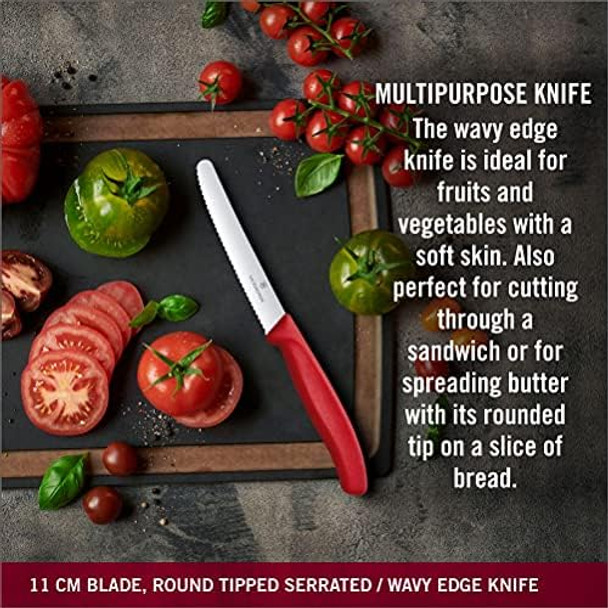 Victorinox Swiss Classic Paring Knife Set Set Of 3 Straight Edge Extra Sharp Robust Plastic Handle Red