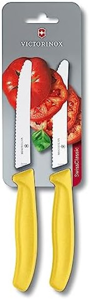 Victorinox Swiss Classic Tomato And Table Knife Extra Sharp Blade Wavy Edge 11 Cm Stainless Steel Yellow