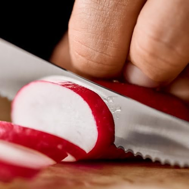 Victorinox 6.7833.6 Swiss Classic Tomato And Table Knife Set For Everyday Family Dining Serrated Blade In Black Set Of 6