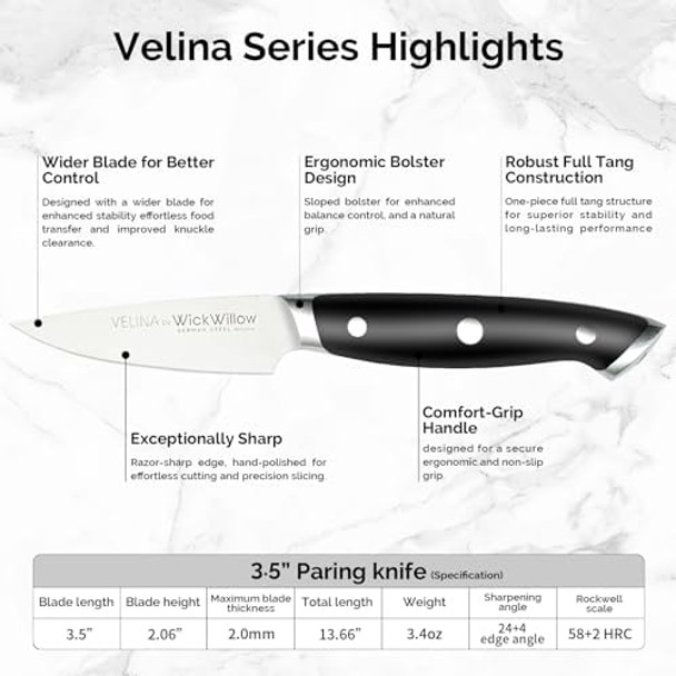 3.5 Inch Paring Knife – Professional German Stainless Steel Small Chef Knife Ultra Sharp Fruit & Vegetable Peeling Knife For Everyday Kitchen Use – For Home Cooks And Home Chefs