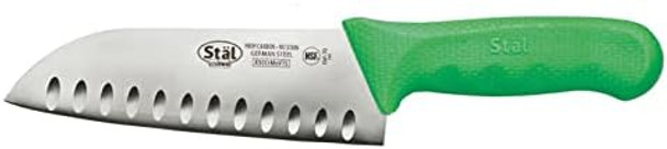 Winco Kwp-70G 7" Stal High Carbon Steel Santoku Knife With Polypropylene Handle Professional Asian Knife Nsf