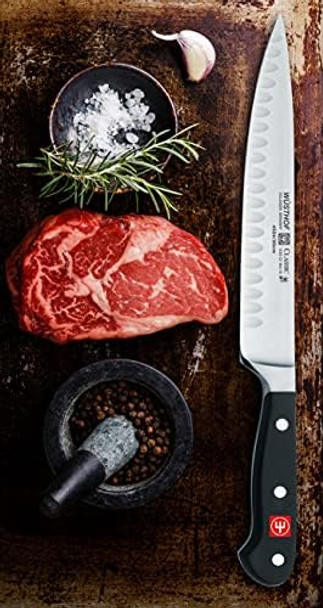 Wüsthof Classic Hollow Edge Carving Knife 8-Inch With Bonus Paring Knives Black (8854)