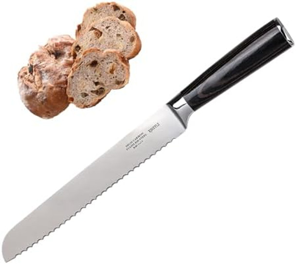 Sourdough Bread Knife Bread Slicer For Homemade Breadserrated Knife With Stainless Steelsourdoughcake Cutter 8-Inch