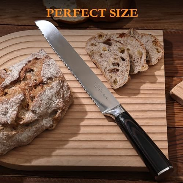Sourdough Bread Knife Bread Slicer For Homemade Breadserrated Knife With Stainless Steelsourdoughcake Cutter 8-Inch