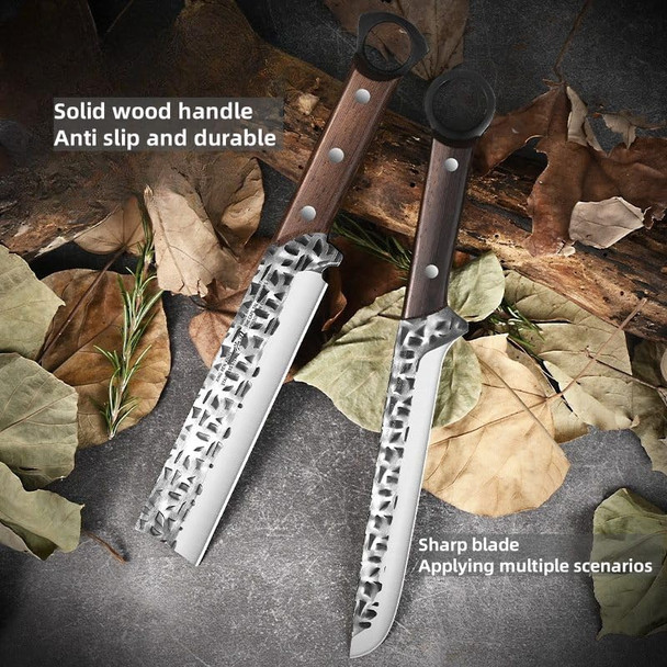 Butcher Chef Knife Set With Bag，Heavy Duty Bone Chopper High Carbon Steel Meat Cleaver For Meat Cutting Processinghand Forged Boning Carving Knives，Outdoor Bbq Camping Knife (5 Butcher Knife Set)
