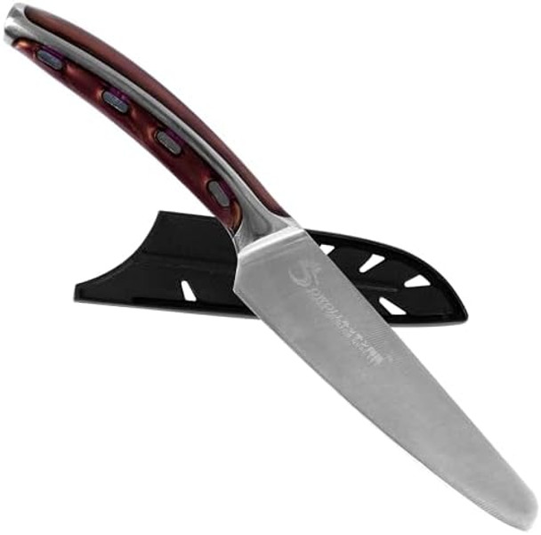 Xyj Stainless Steel Utility Knife 5 Inch Kitchen Knife With Sheath Meat Cleaver For Meat Cutting Vegetable Fruit Slicer Knife Portable Outdoor Camping For Special Day