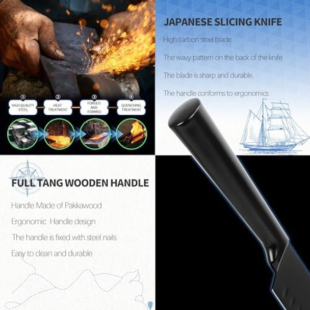 Xyj Kitchen Knife 7 Inch Full Black Japanese Santoku Knives Meat Cleaver For Meat Cutting Vegetable Slicer Cutting Chef Knife With Sheath Edge Guard Protector For Women Men