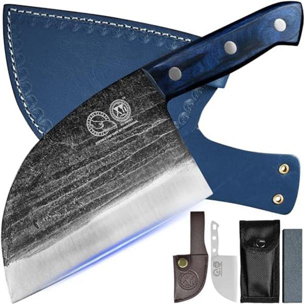 Xyj Serbian Chef Knife With Sheath Wood Box 6 Inch Butcher Knife Meat Cleaver Wood Handle