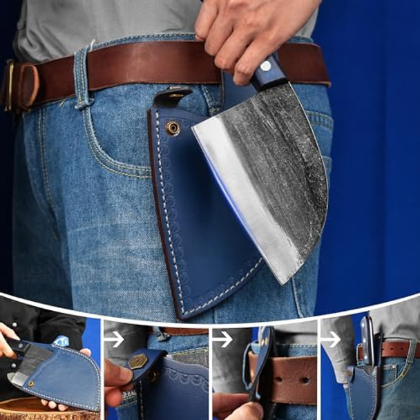 Xyj Serbian Chef Knife With Sheath Wood Box 6 Inch Butcher Knife Meat Cleaver Wood Handle