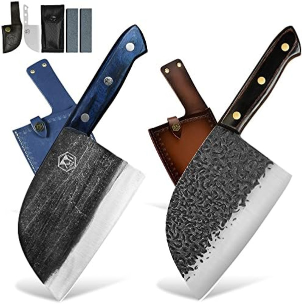 Xyj High Carbon Steel Serbian Butcher Knife Slaughter Chef Knives Cooking Camping Knife Good For All Around Cutting
