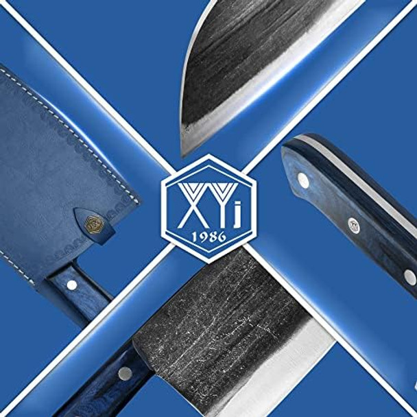 Xyj High Carbon Steel Serbian Butcher Knife Slaughter Chef Knives Cooking Camping Knife Good For All Around Cutting