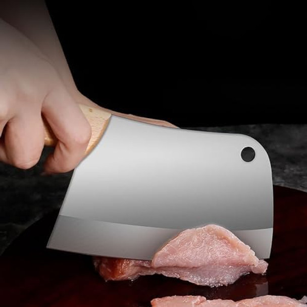 Yikangheng Small Professional Cleaver Chef Knife High Strength Stainless Steel 5.8 Inch Sharp Kitchen Blade With Wooden Handle (Black)