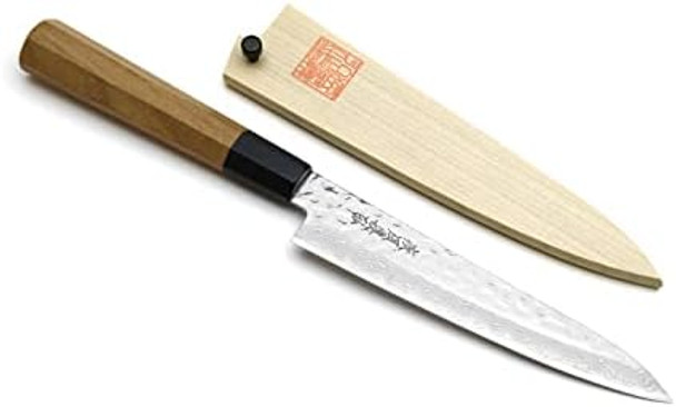 Yoshihiro 46 Layers Vg10 Hammered Damascus Petty Japanese Utility Knife Rosewood Handle (6"(150Mm))
