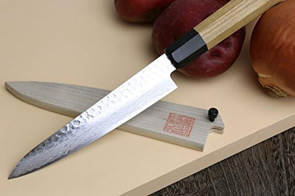 Yoshihiro 46 Layers Vg10 Hammered Damascus Petty Japanese Utility Knife Rosewood Handle (6"(150Mm))