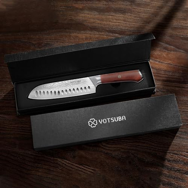 Yotsuba 7 Inch Santoku Knife And Chef’S Knife Kitchen Knife With Wooden Handle For Home Chopping Vegetable And Cooking