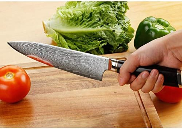 Sunlong Chef'S Knife 8 Inch Gyuto Japanese Damascus Natural Leadwood Handle With Walnut Wood Sheath Flannel Knife Bag Sunlong Chef'S Knife 8 Inch Gyuto Japanese Damascus Natural Leadwood Handle With Walnut Wood Sheath Flannel Knife Bag
