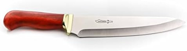Chef Tradition 8-Inch Kitchen Knife - Professional Chef’S Knife With Handmade Wood Case - Barbecue Knives With Swedish 14C28N Stainless Steel Blade Ergonomic Hardwood Handle Brass Bolster