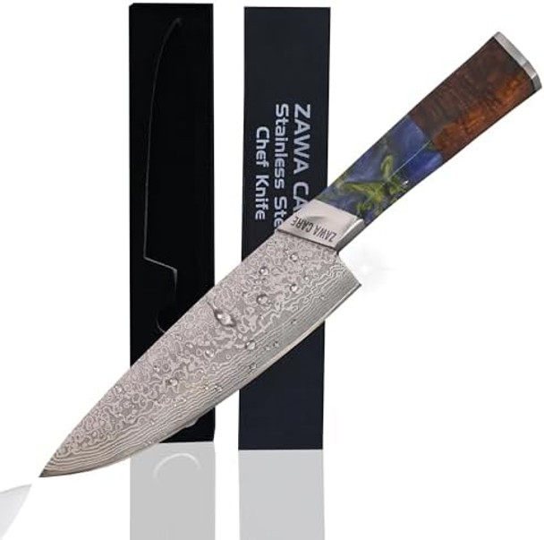 Chef Knife With Sharp Blade And Ergonomic Handle - 8" Stainless Steel Kitchen Knife - Ultra Sharp
