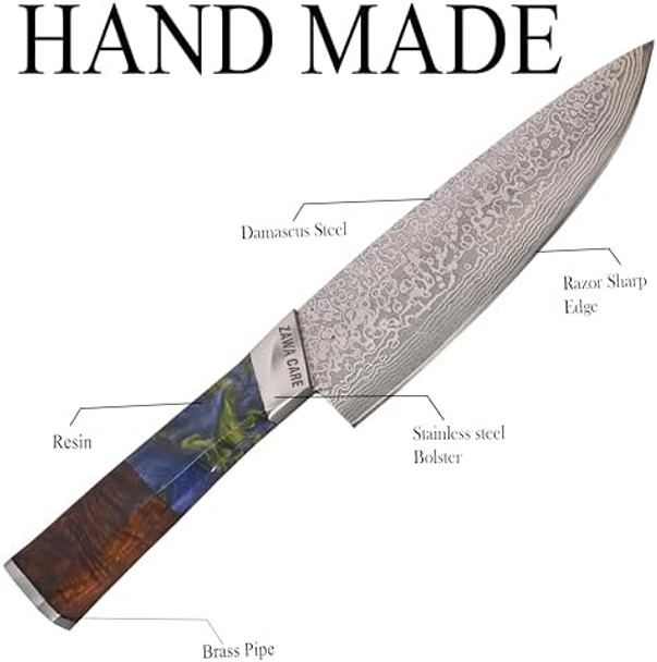 Chef Knife With Sharp Blade And Ergonomic Handle - 8" Stainless Steel Kitchen Knife - Ultra Sharp