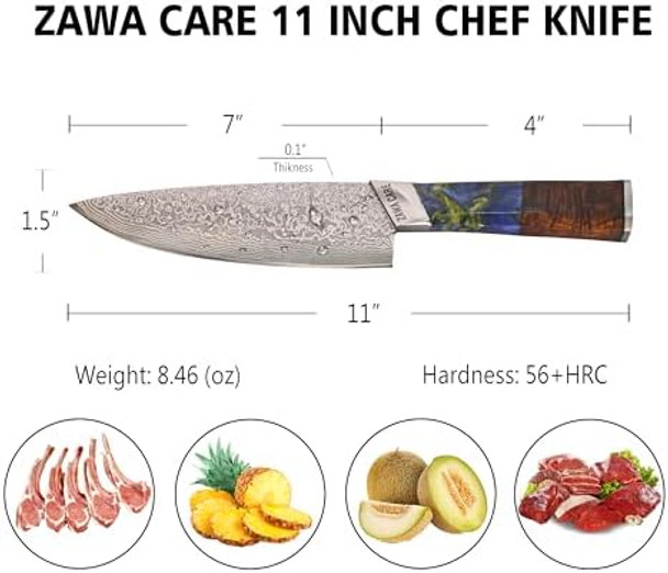 Chef Knife With Sharp Blade And Ergonomic Handle - 8" Stainless Steel Kitchen Knife - Ultra Sharp