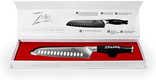 Zelite Infinity 7 Inch Santoku Knife - Razor Sharp Chef Knife With German High Carbon Stainless Steel Blade Japanese Knife & Chopping Knife With Ergonomic Handle - Comes In Luxurious Box Zelite Infinity 7 Inch Santoku Knife - Razor Sharp Chef Knife With German High Carbon Stainless Steel Blade Japanese Knife & Chopping Knife With Ergonomic Handle - Comes In Luxurious Box