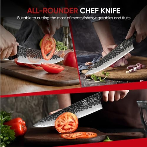 Gyuto Knife 8 Inch Japanese Gyuto Chef Knife Handmade Forged 5 Layers Vg10 High Carbon Steel Ergonomic Sandalwood G10 Handle With Premium Box Gyuto Knife 8 Inch Japanese Gyuto Chef Knife Handmade Forged 5 Layers Vg10 High Carbon Steel Ergonomic Sandalwood G10 Handle With Premium Box