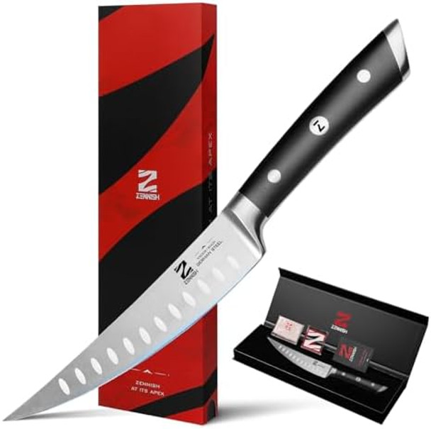 6 Inch Boning Knife Super Sharp Filet Knife German Stainless Steel Full Tang Ergonomic Handle With Premium Box 6 Inch Boning Knife Super Sharp Filet Knife German Stainless Steel Full Tang Ergonomic Handle With Premium Box