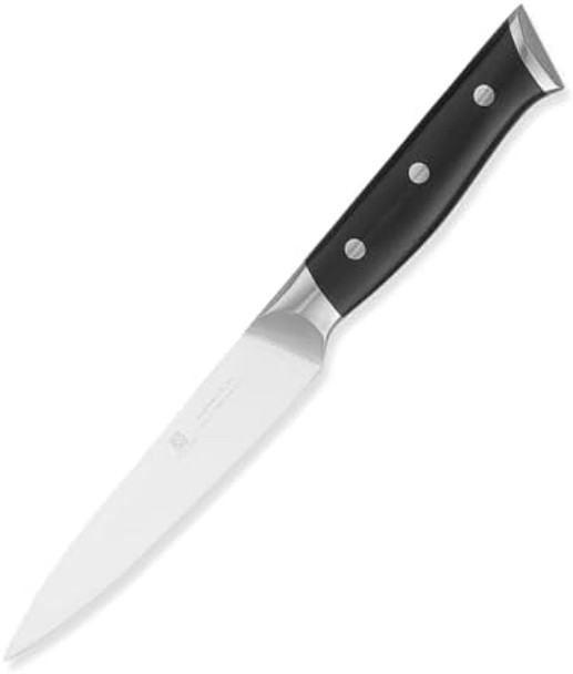 5 Inch Utility Knife Home Cooking Chef s For Women Men: Small Sharp Kitchen Knife Ultra-Smooth Cutting Experienceall-Around Performance 50Cr15Mov Stainless Steelergonomic Black Handle