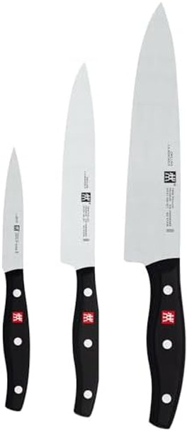 Zwilling Twin Signature 3-Pc German Knife Set Razor-Sharp Made In Company-Owned German Factory With Special Formula Steel Perfected For Almost 300 Years Dishwasher Safe