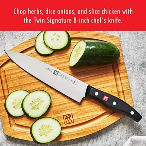 Zwilling J.A. Henckels Twin Signature Chef Knife Kitchen Knife German Knife 8 Inch Stainless Steel Black