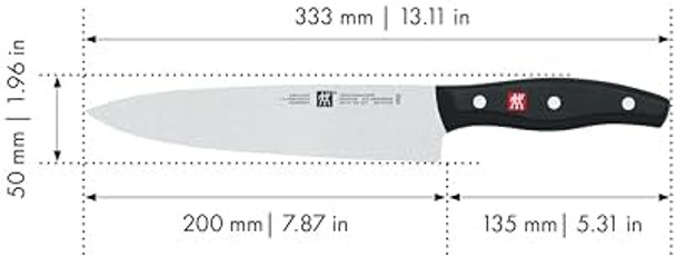 Zwilling J.A. Henckels Twin Signature Chef Knife Kitchen Knife German Knife 8 Inch Stainless Steel Black