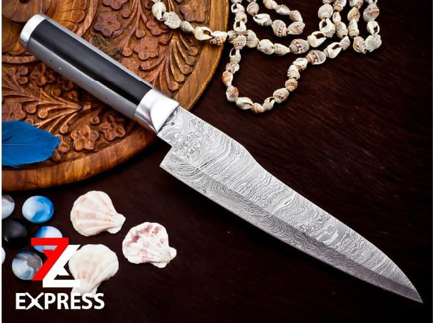 Damascus Chef Knife – 8-Inch Vg10 High Carbon Steel Blade Full Tang Professional Kitchen Knife With Ergonomic Handle And Box – Versatile For Slicing Dicing And Chopping