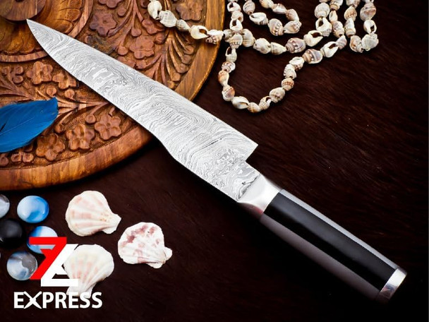 Damascus Chef Knife – 8-Inch Vg10 High Carbon Steel Blade Full Tang Professional Kitchen Knife With Ergonomic Handle And Box – Versatile For Slicing Dicing And Chopping