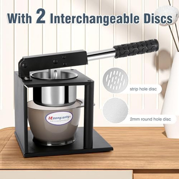 Moongiantgo Potato Ricer Masher with 2 Interchangeable Discs Hand Food Press for Mashed Potatoes Avocados Puree or Fruit Juicer Squeezer for Citrus Pomegranate Lemon Orange Lime