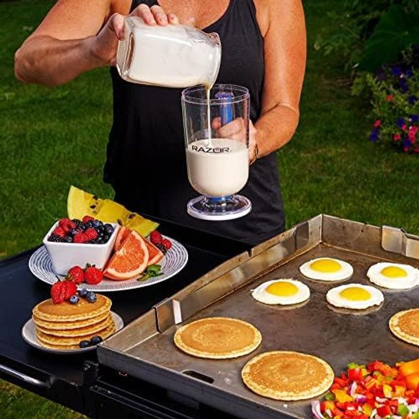 RAZOR Pancake Batter Dispenser Pancakes & Waffles Batter Dispenser for Cakes Muffins Crepes Cake for Baking Cooking on Stovetop Griddles Prevents Drip Easy Squeeze Trigger Handle Dispensers