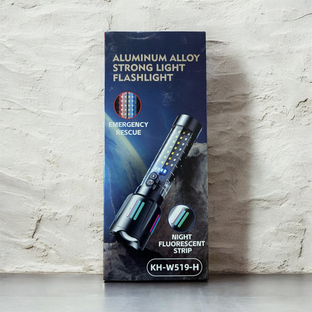 Kezu Aluminum Alloy Strong Light Flashlight  White Laser Wick  Battery Indicator , Emergency Rescue , Night Fluorescent Strip ( KH - W519-F )