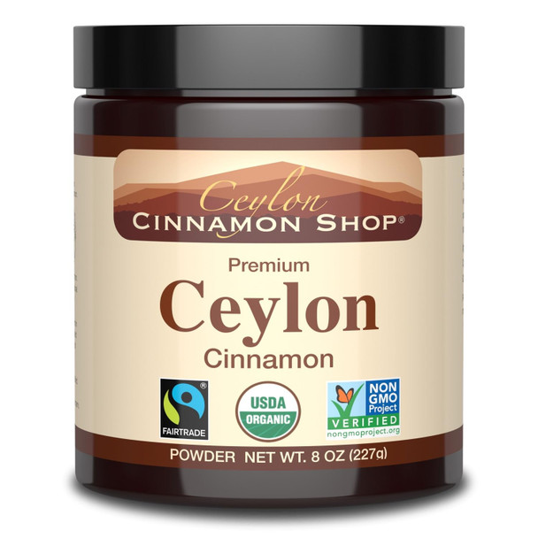 Ceylon Cinnamon Shop Organic Ceylon Cinnamon (100% Certified) Powder, 8 ounces Ceylon Cinnamon Shop Organic Ceylon Cinnamon (100% Certified) Powder, 8 ounces
