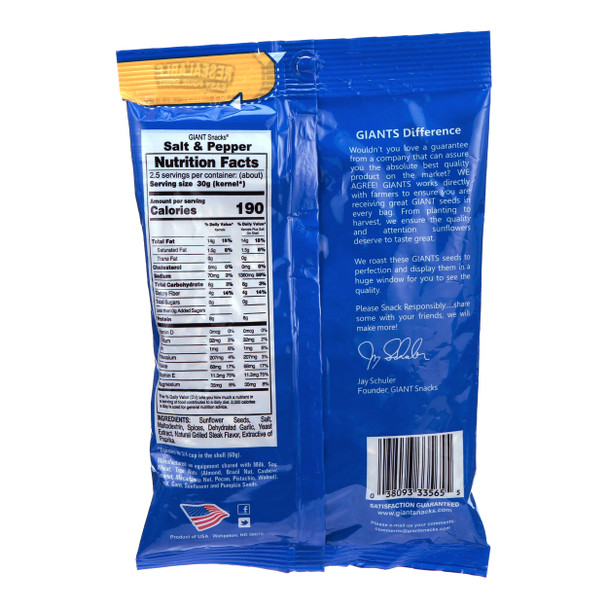 Giants Salt & Pepper Sunflower Seeds Giants Salt & Pepper Sunflower Seeds