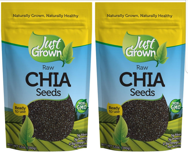 Just Grown Raw Chia Seeds, (Pack of 2) - FREE Shipping Just Grown Raw Chia Seeds, (Pack of 2) - FREE Shipping