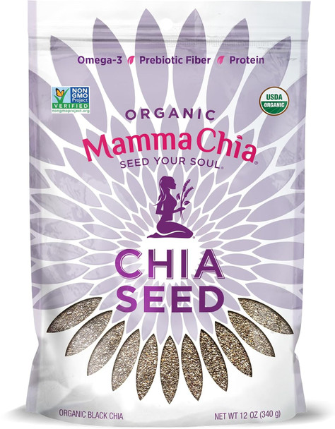 Mamma Chia Organic Chia Seeds, Black, 12 Ounce (Pack of 1) Mamma Chia Organic Chia Seeds, Black, 12 Ounce (Pack of 1)