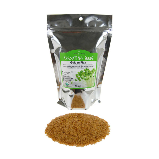 Organic Golden Flax Seeds -Resealable Bag - Yellow / Gold Flaxseeds - Flax Seed for Sprouting, Grinding, Omega Oils, Baking Organic Golden Flax Seeds -Resealable Bag - Yellow / Gold Flaxseeds - Flax Seed for Sprouting, Grinding, Omega Oils, Baking
