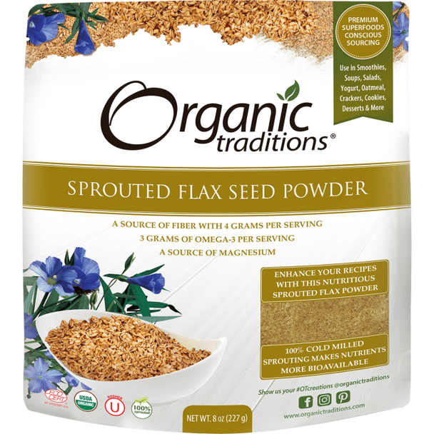Organic Traditions - Sprouted Flax Seed Powder Organic Traditions - Sprouted Flax Seed Powder