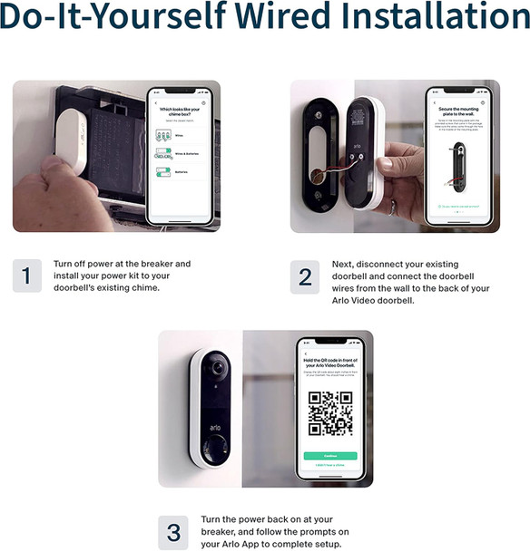 Arlo Essential Video Doorbell Wire-Free - HD Video, 180° View, Night Vision, 2 Way Audio, Direct to Wi-Fi No Hub Needed, Wire Free or Wired, Black - AVD2001B, 1 Count (Pack of 1) Arlo Essential Video Doorbell Wire-Free - HD Video, 180° View, Night Vision, 2 Way Audio, Direct to Wi-Fi No Hub Needed, Wire Free or Wired, Black - AVD2001B, 1 Count (Pack of 1)
