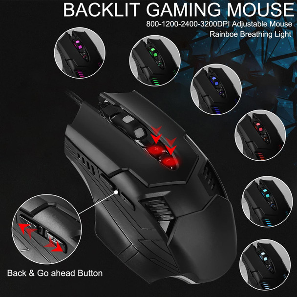 Wired Mouse -Rainbow LED Backlit Gaming Mice Ergonomic Programmable Illuminated Mouse for PC Computer Windows PC Gamer PS4 Xbox one Wired Mouse -Rainbow LED Backlit Gaming Mice Ergonomic Programmable Illuminated Mouse for PC Computer Windows PC Gamer PS4 Xbox one