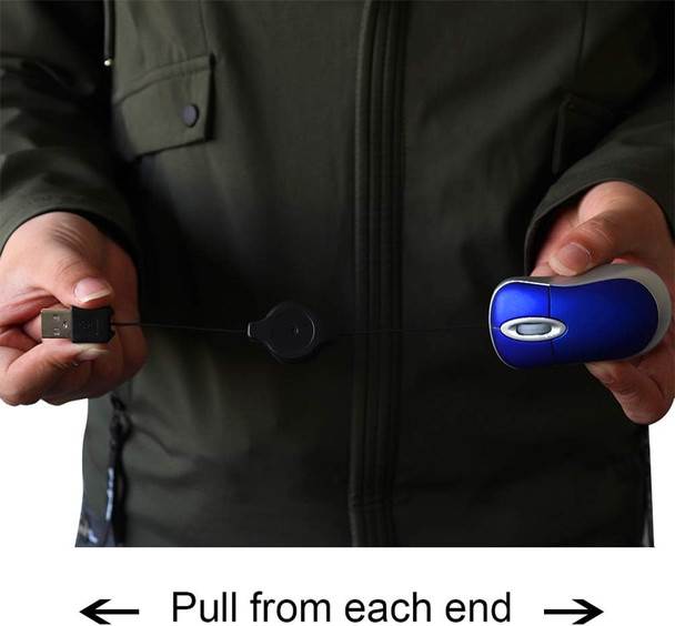 Mini USB Wired Mouse,Retractable Cable Tiny Small Mouse for 3-8 Years Kids Children,1600 DPI Optical Compact Travel Mice with 2.3-Foot USB Cord for Kid Laptop Computer (Blue)