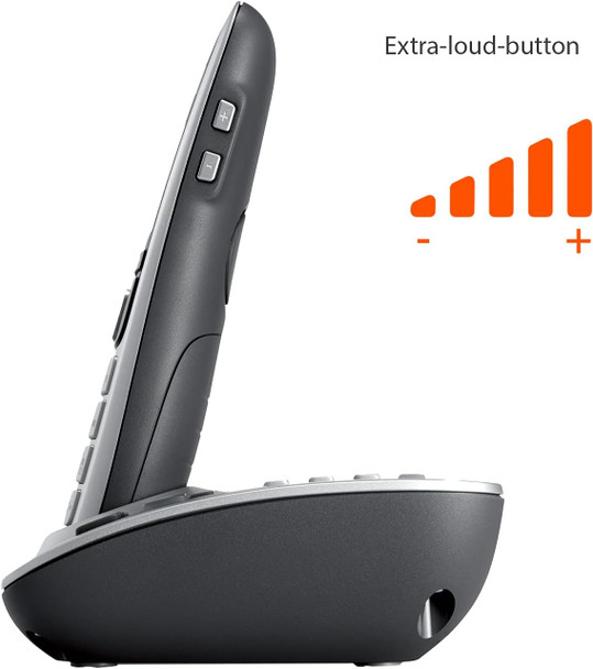 Gigaset E560A – Cordless Phone for Seniors with Answering Machine and SOS Key, Brilliant Sound Quality and Volume Amplification - Made in Germany (Platinum, Pack of 1) Gigaset E560A – Cordless Phone for Seniors with Answering Machine and SOS Key, Brilliant Sound Quality and Volume Amplification - Made in Germany (Platinum, Pack of 1)